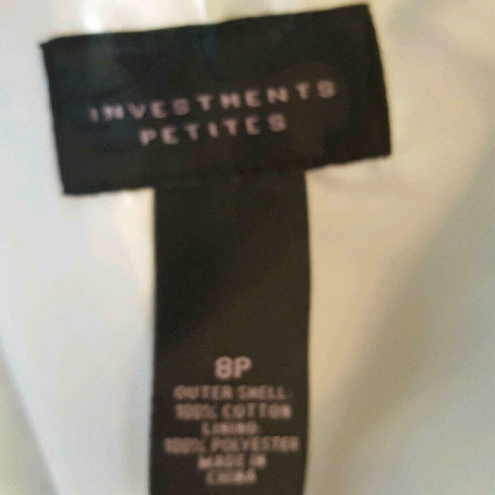 Petites Women’s Open Front Blazer Green Purple 100% Cotton Size 8P NWT - Picture 10 of 12